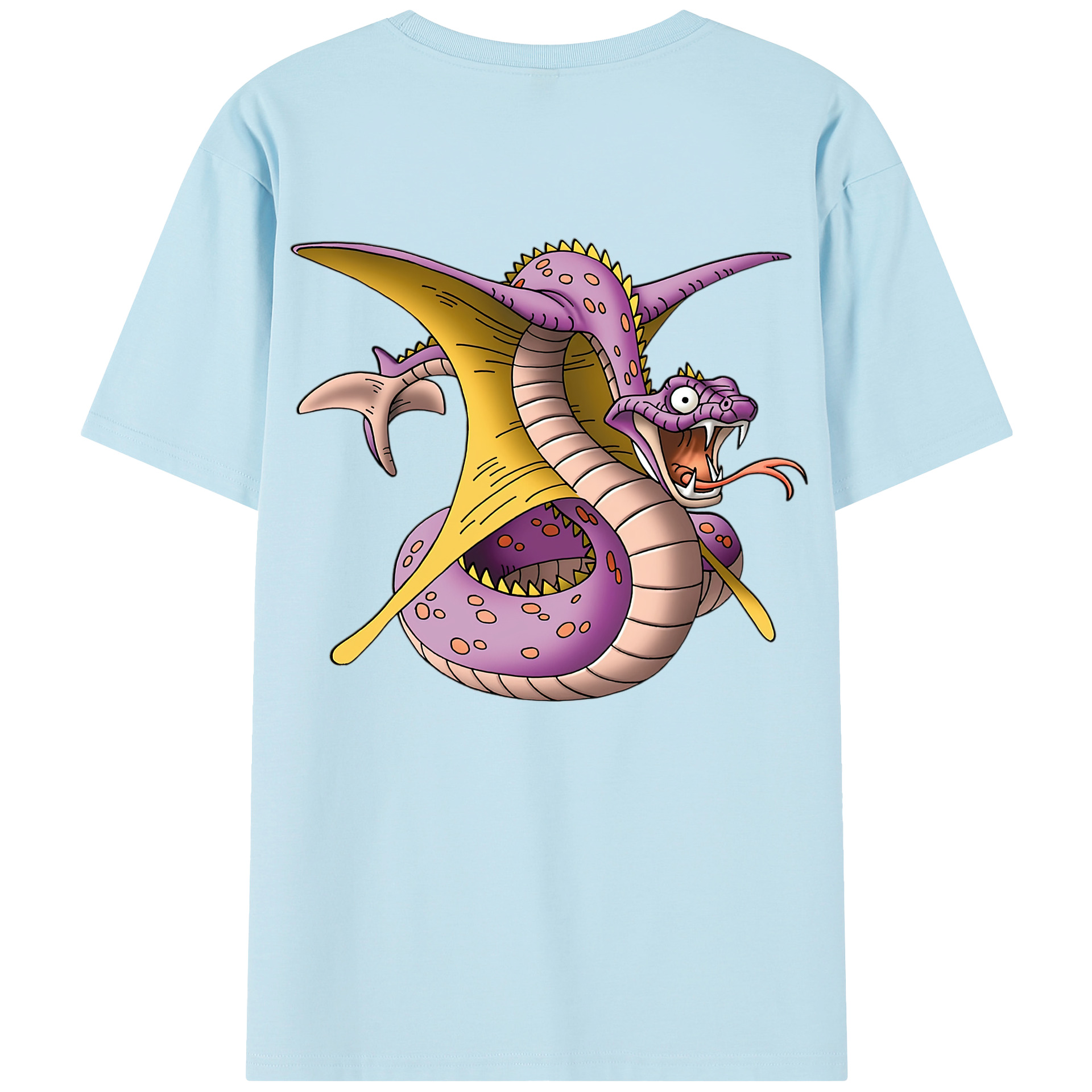 （画像用） ドラゴンクエスト Doragon Kuesuto Dragon Quest 綿100％半袖Tシャツ（背面プリント）